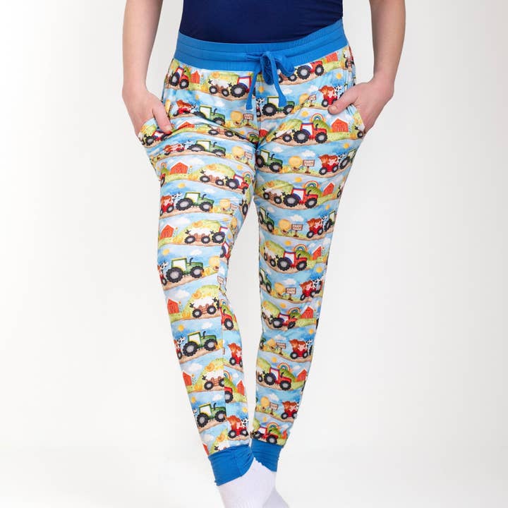 Farm Friends | Women's Bamboo Jogger Pajama Pants for wholesale by Little Popp Crew