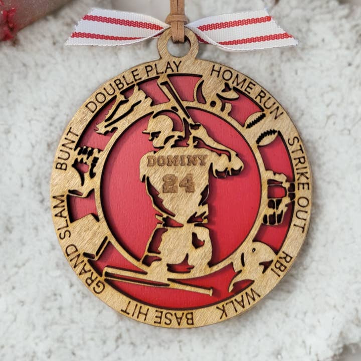Baseball Ornament for wholesale by Ellie Joe Design Co