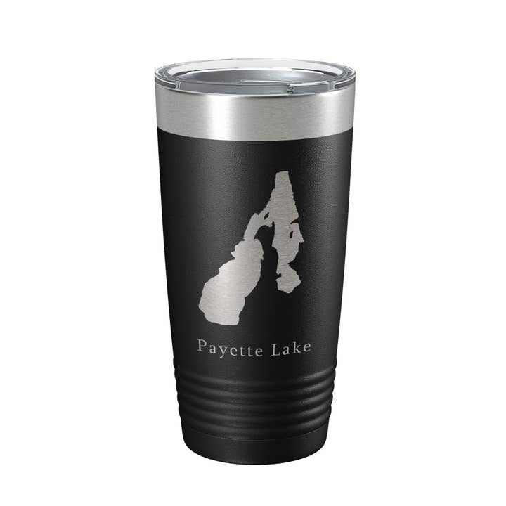 Payette Lake Map Tumbler, tazza da viaggio, isolante, incisa al laser, Idaho, 20 oz per la vendita all'ingrosso da parte di CarveBright