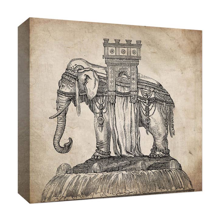 Asiatic Elephant 22'' x 22'' Canvas Wall Art for wholesale by PTM Images