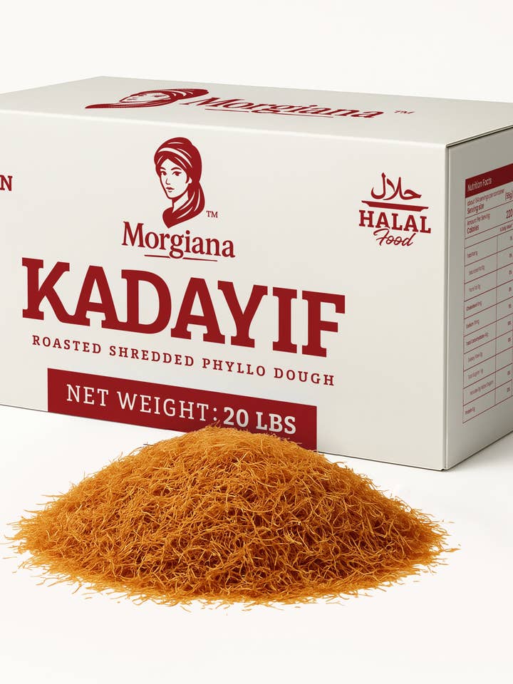 Kataifi/Kadayif arrostito - Pasta fillo sminuzzata sfusa 20 libbre per la vendita all'ingrosso da parte di Aladdin