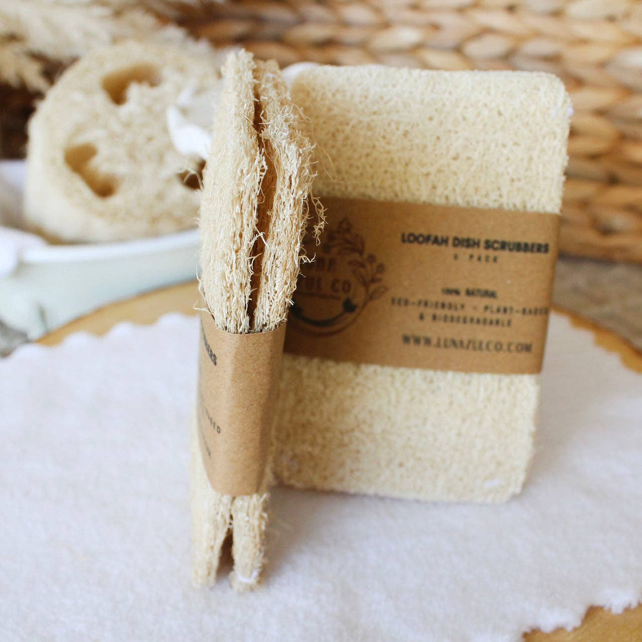 Luna Azul Co - Wholesale Loofah - Loofah Dish Scrubber 2 Pack2