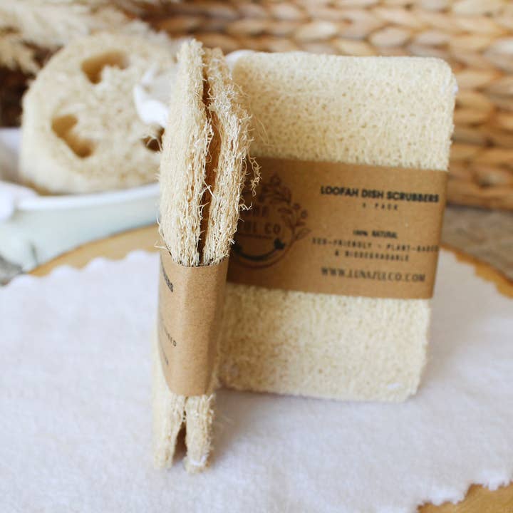 Luna Azul Co - Wholesale Loofah - Loofah Dish Scrubber 2 Pack2