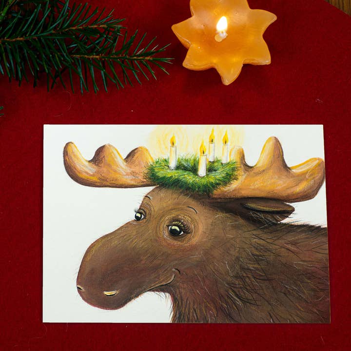 Postcard Moose for wholesale by Frau Inga Malt
