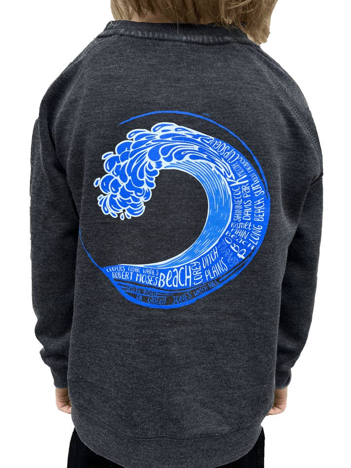 Long Island Beach Wave Crew für Jugendliche (Charcoal) für den Großhandel von Long Island Strong