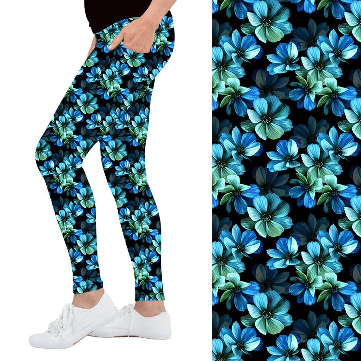 Ocean Petals Deluxe Pocket Leggings for wholesale by Natopia