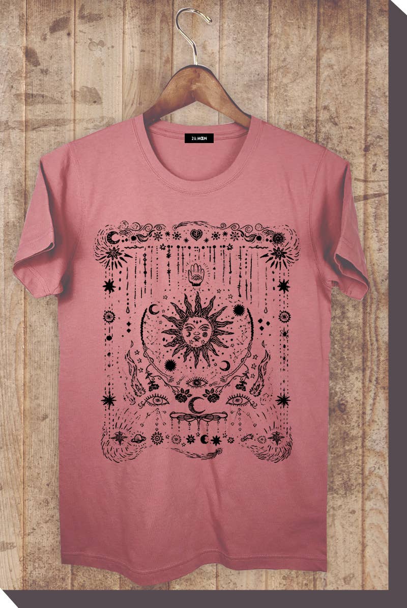 2&moon - Vente T-shirt sérigraphié – femme - T-shirt à motif étoiles, soleil et lune1