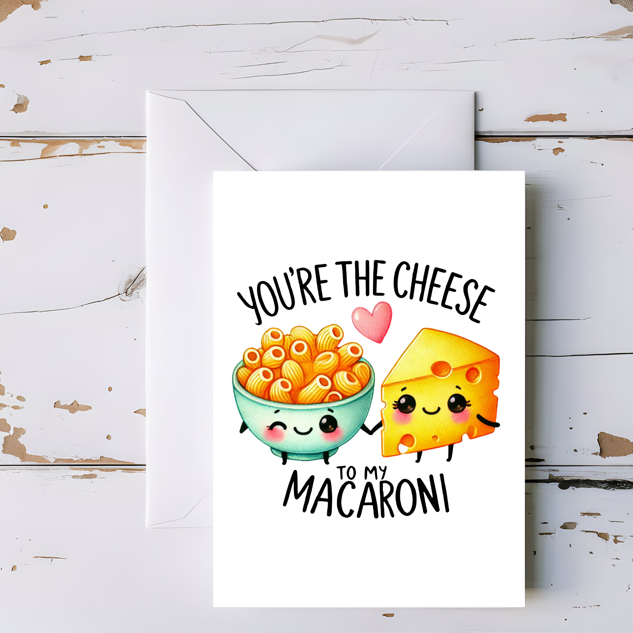 CoRo & Company - Wholesale Everyday Greeting Card - Mac and Cheese Greeting Card – Comfort Food Love Card, Blank Inside0