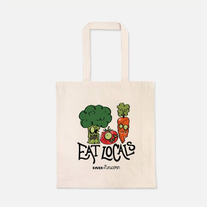 Raven + Unicorn - Wholesale Tote Bag - Unisex - Eat Locals Zombie Vegetables Tote Bag0