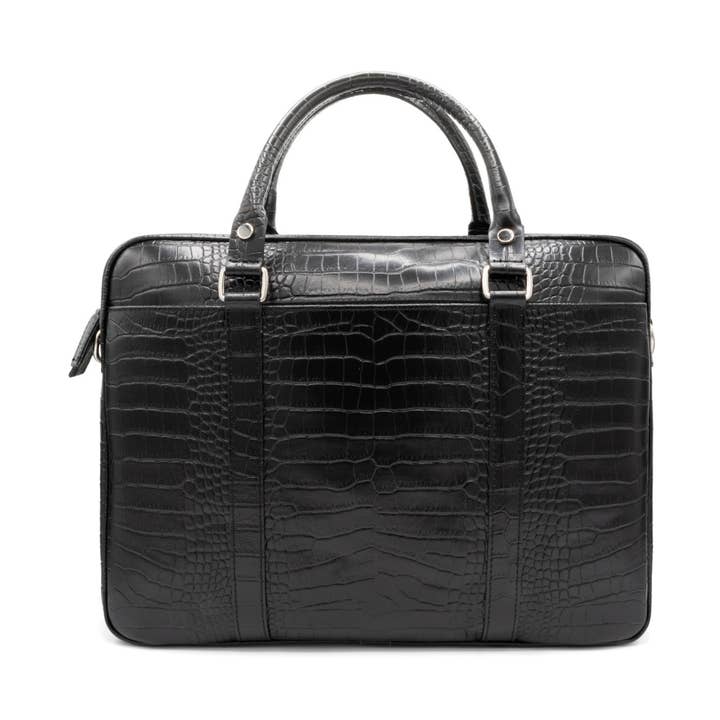 Vulcano laptoptas Zwart Crocco voor wholesale door Alinari Firenze