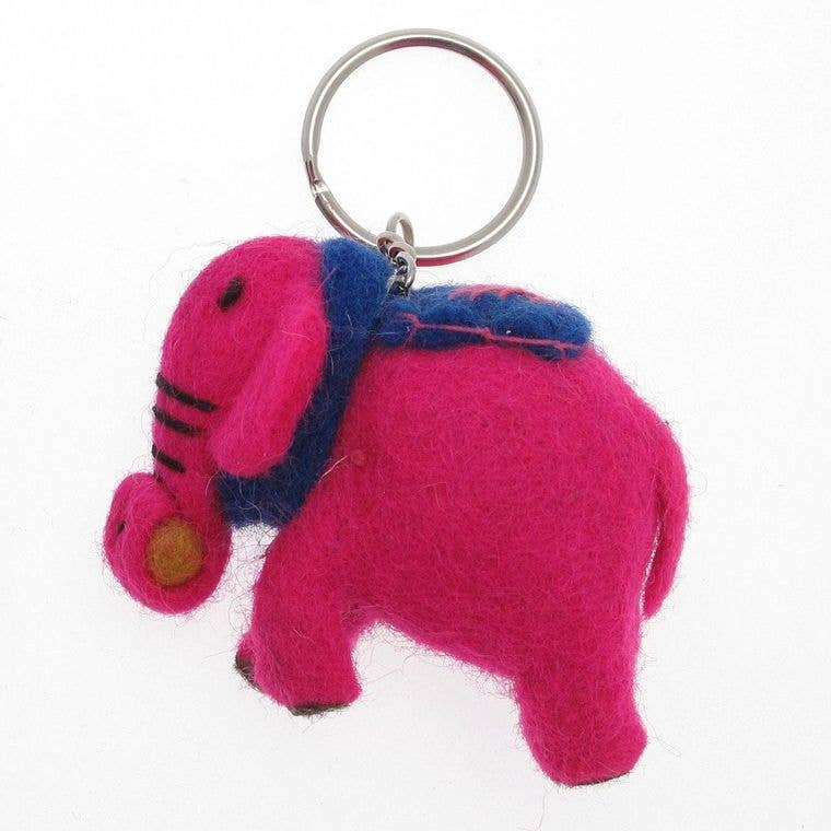 The Paper High Gift Company Limited – Engroshandel Nøglering - Dame – Nøglevedhæng i filt formet som elefant – håndlavet3