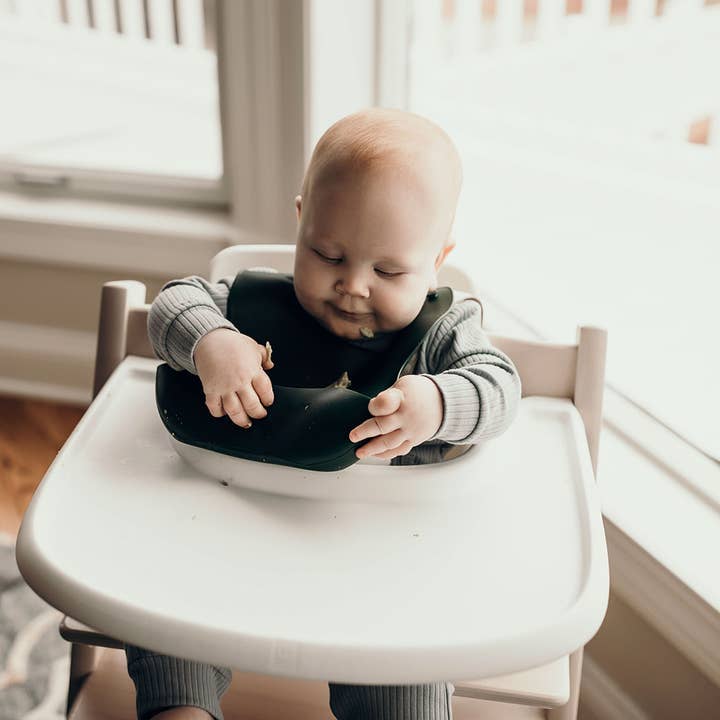 Three Little Tots – wholesale Bib – Baby – Black Silicone Bib with Crumb Catcher5