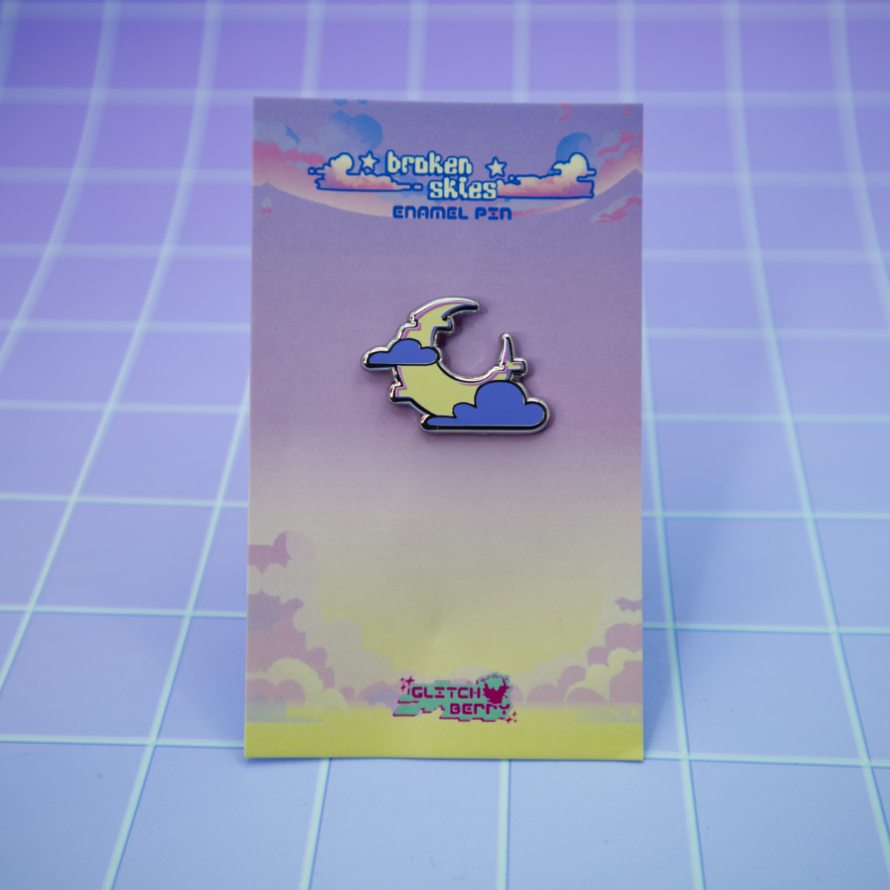 Glitchberry - Wholesale Lapel Pin/Button - Mini Moon Vaporwave Enamel Pin1