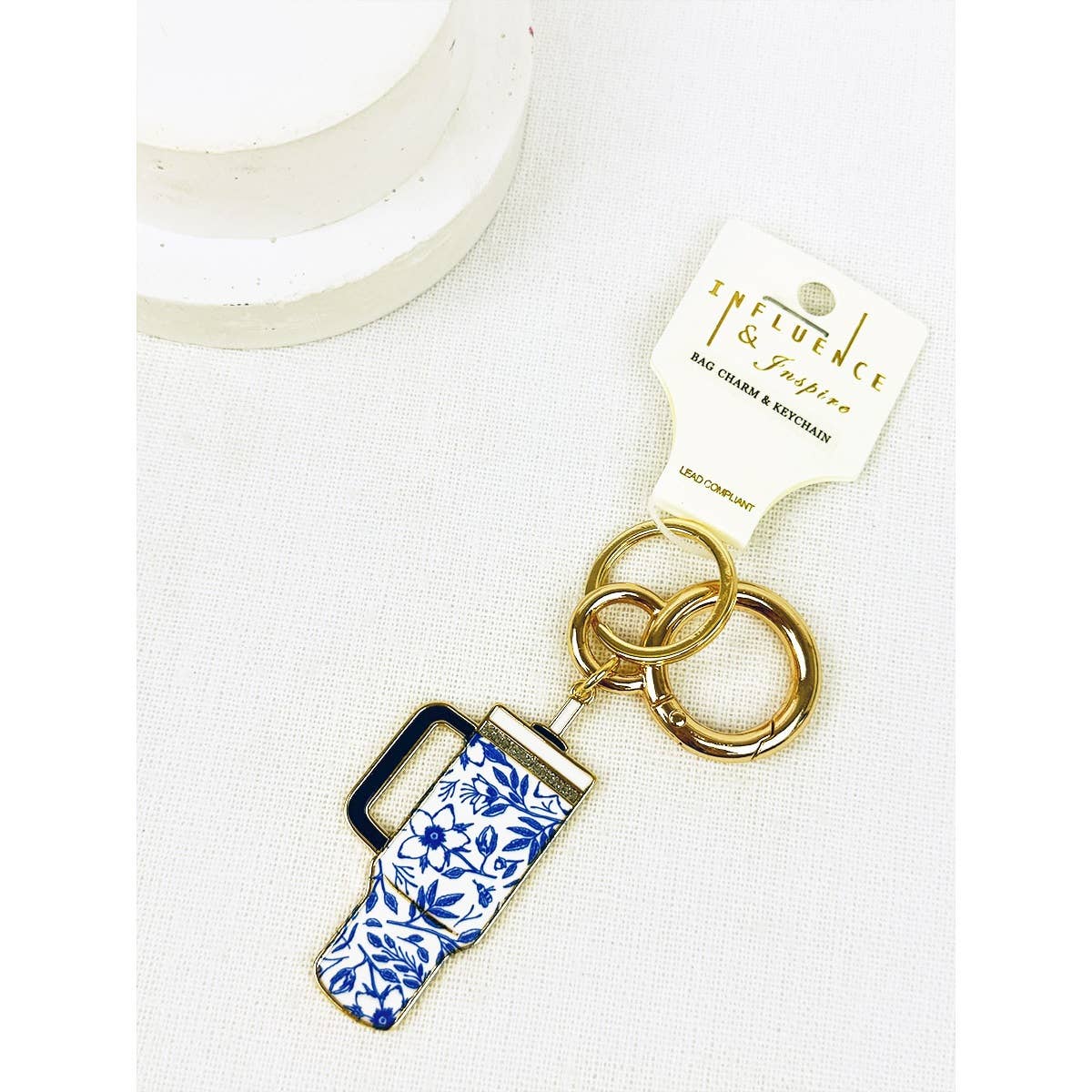 Love and Repeat - Wholesale Keychain - Unisex - Tumbler Shaped Enamel with Bag Charm Key Chain1