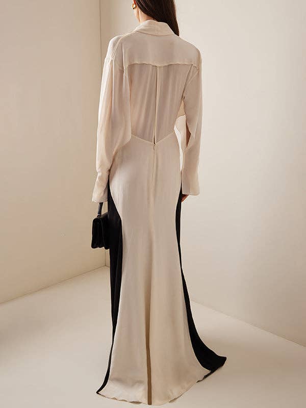 NERO BIANCO Abiti da sera maxi abiti da sera con scollo a V a maniche lunghe in vendita all'ingrosso su Faire3