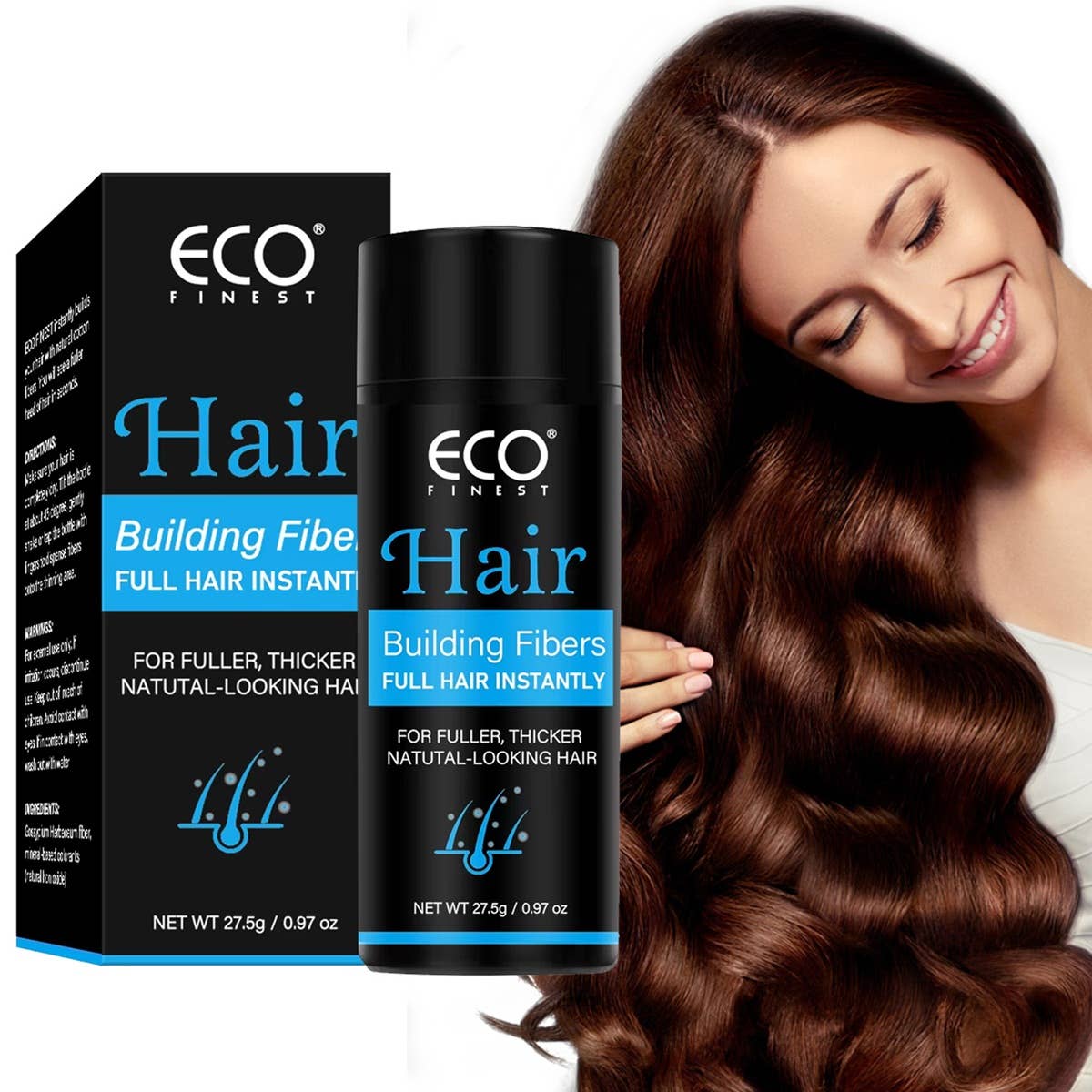 EDNA LABS - Wholesale Hair Volumizing Product - ECO FINEST Vegan Keratin Hair Fibers – Instant Volume1