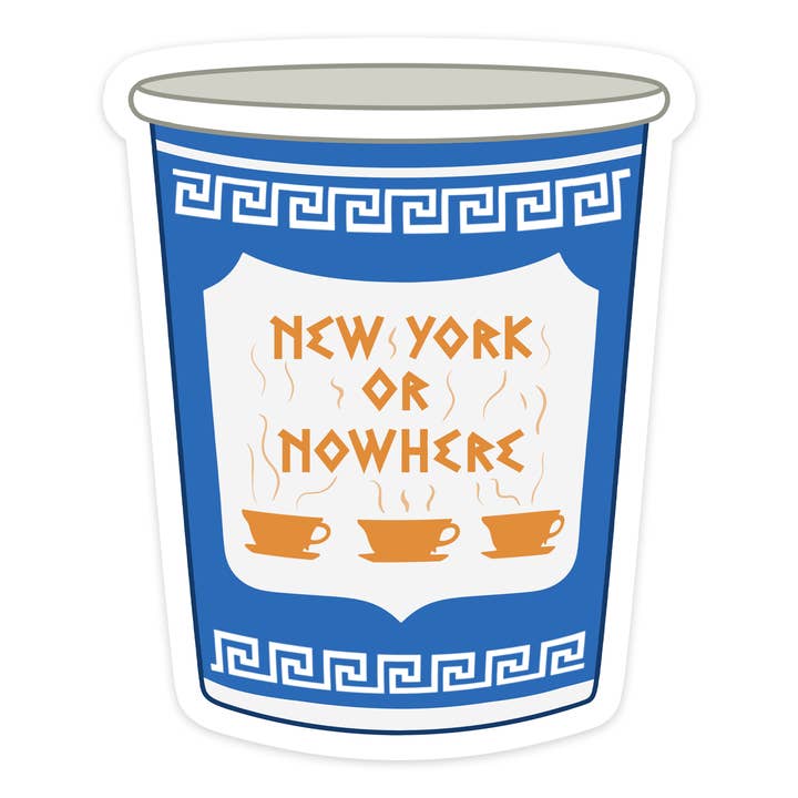 Nueva York o en ninguna parte Taza de café griega Pegatina de NYC para venta al por mayor de Shop Trimmings
