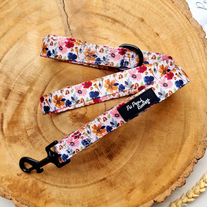 Little Enchanted Meadows Floral Dog Lead for wholesale by Pet Pooch Boutique