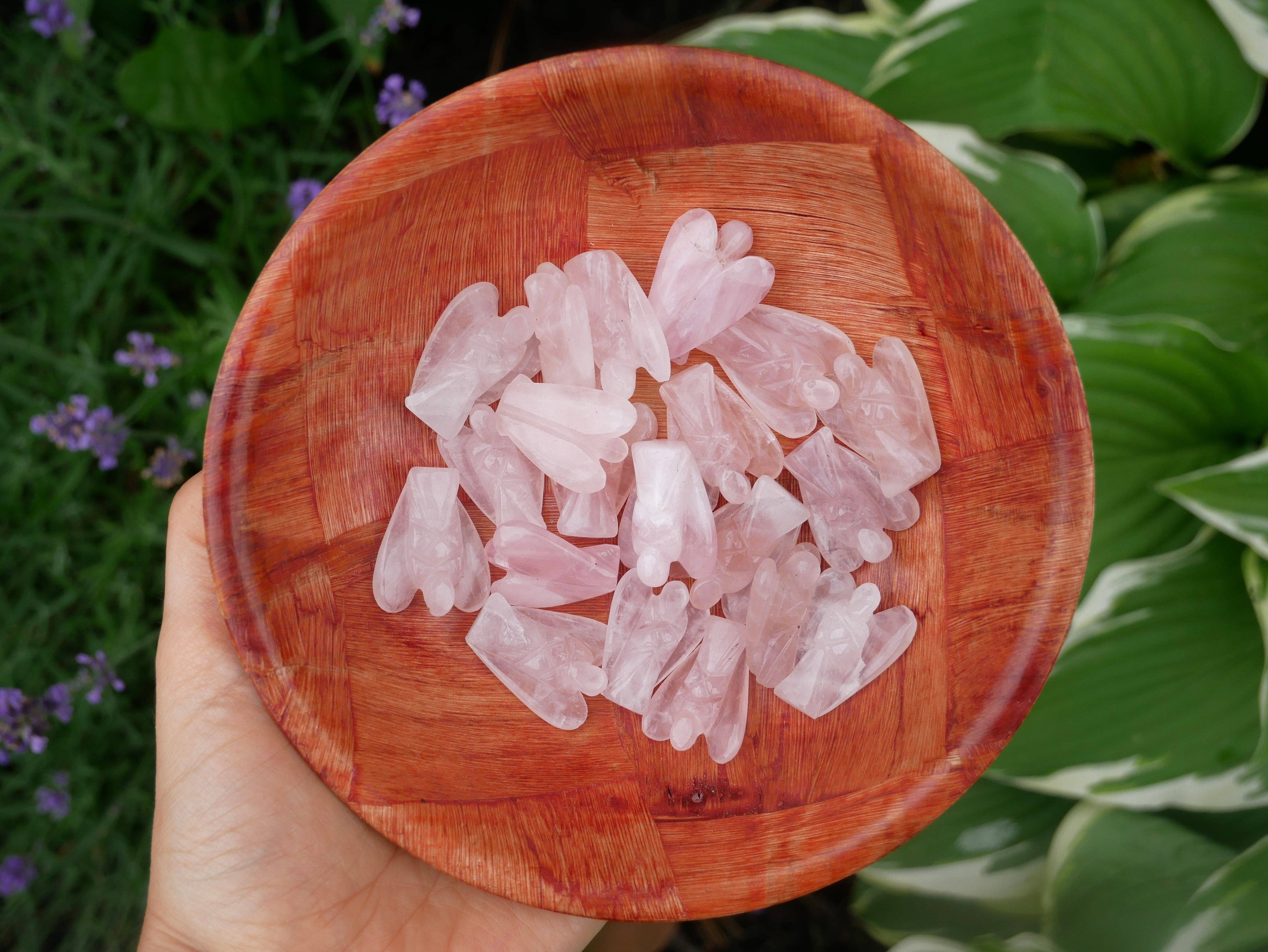 The Healing Sanctuary - Wholesale Spiritual Stone/Crystal - Rose Quartz Small Angels - 1 inch2