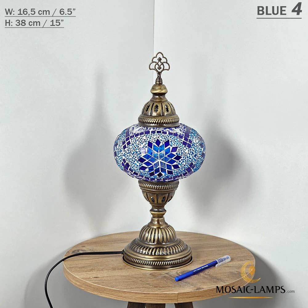 Mosaic Lamps - Vendita all'ingrosso Lampada da scrivania/d'accento - Lampada da tavolo grande a globo con mosaico turco, Marrakec, oltre 10 colori7