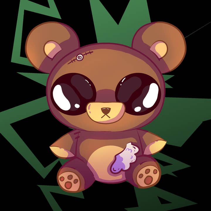 Läskigt nallebjörn klistermärke för wholesale av Mega Kawaii Cuties