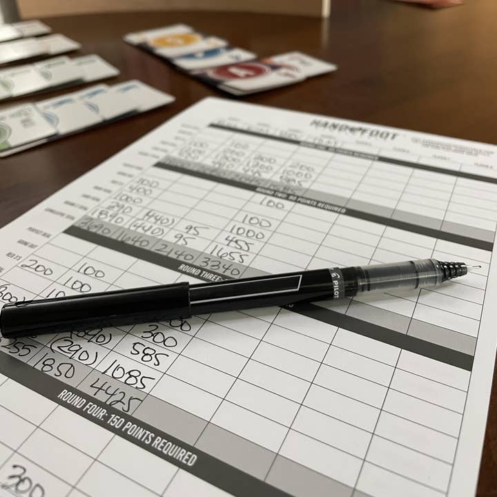 Hand & Foot Remastered 120 Page Scorepad for wholesale by Gray Dog Games