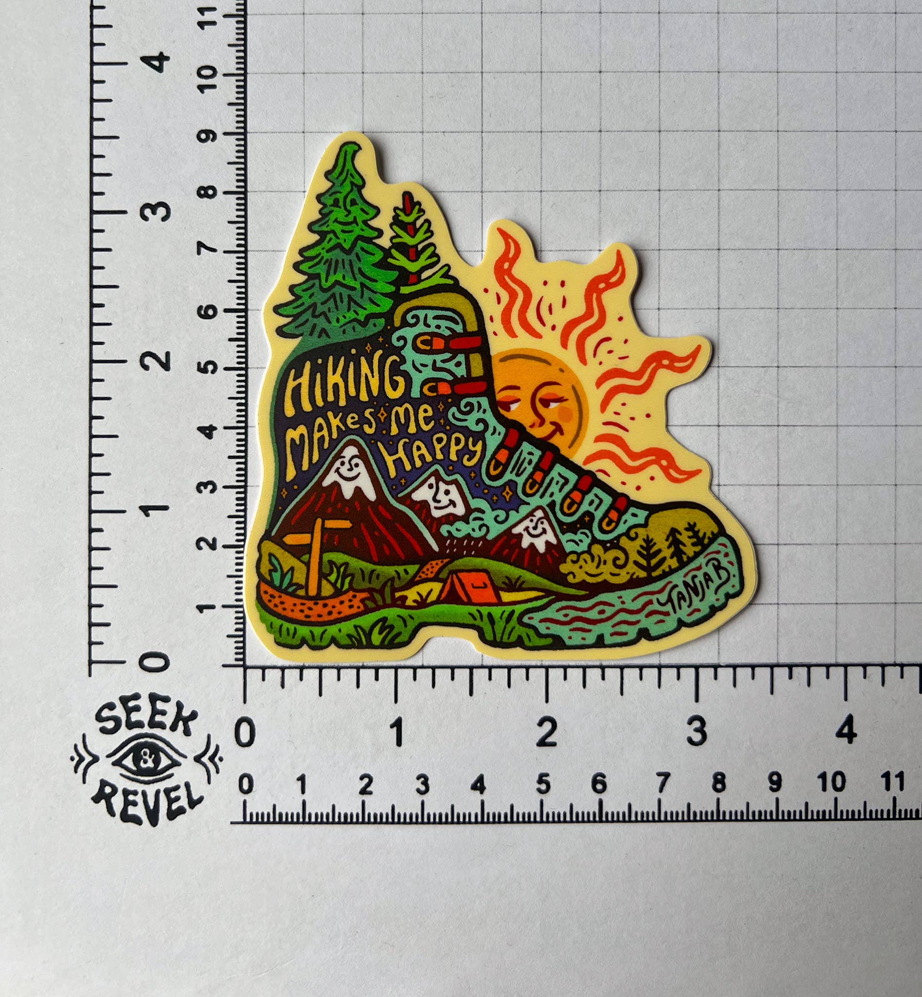 SeeknRevel – Großhandel Aufkleber – Hiking Makes Me Happy - Aufkleber2