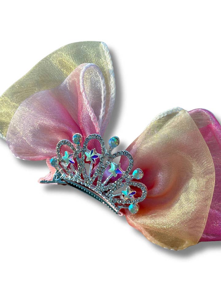 Sparkly Tiara and Organza Hair Clip for wholesale by Picki Nicki