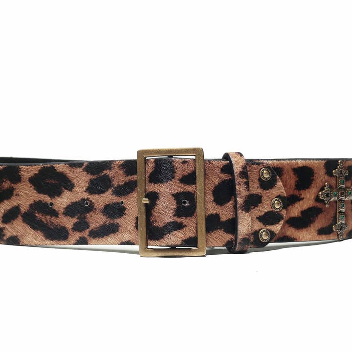 BORN TO ROAM – wholesale Bälte - Dam – ROMA LEOPARDMÖNSTRAT BÄLTE - KALV -HÅR2