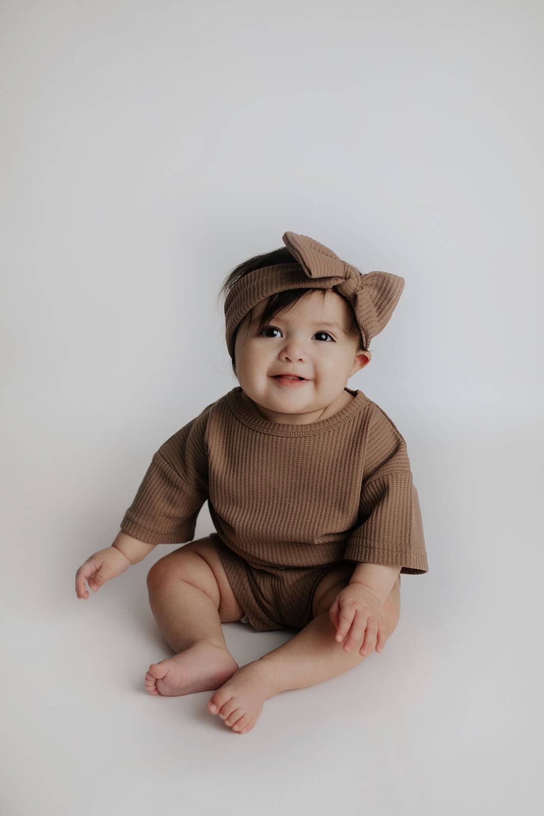 Three Little Tots - Wholesale Top & Short Set - Kids - Cocoa Sands Neutral Summer Waffle Toddler Top & Bottom Set12