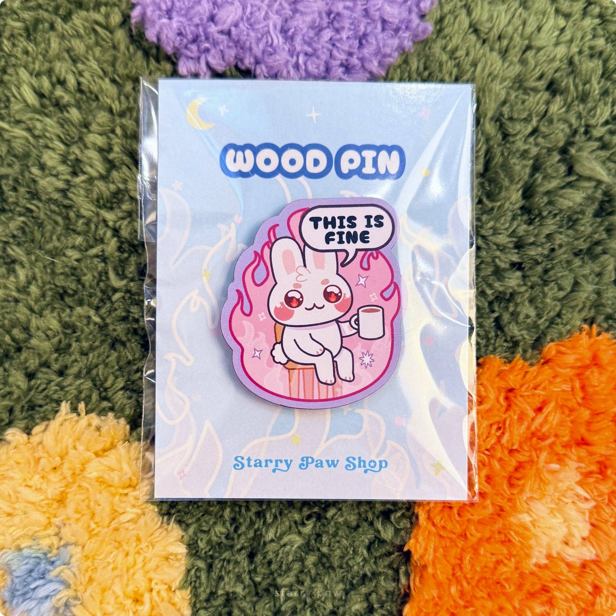 Starry Paw Shop – wholesale Lapel pin/button – Wood Pin: This is Fine Cats 40 Cat Colors | 2" + Locking Pin3