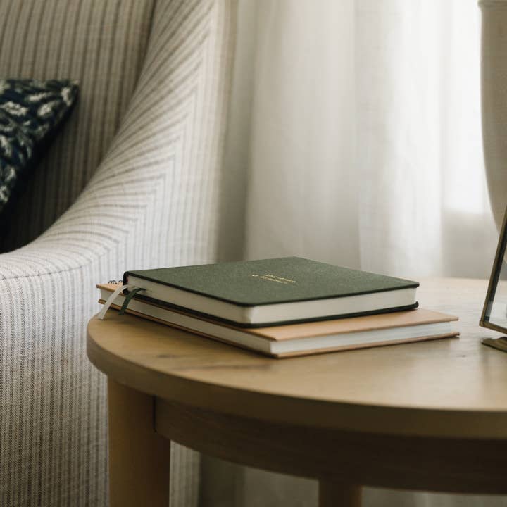 Studio Portmanteau - Wholesale Notebook - Custom Text Foil Embossed Square Linen Notebook, Earth Tones6