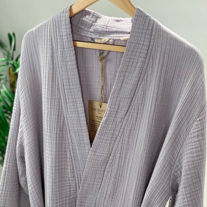 The Kurtis London - Venta al por mayor Bata - Mujer - Bata de muselina 100% algodón, bata, gasa, gris claro