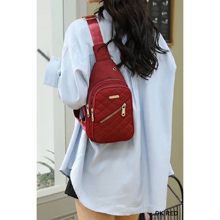 42POPS - Wholesale Crossbody Bag - Women's - ",,,..._ Quilted Multi Pocket Crossbody Sling Bag