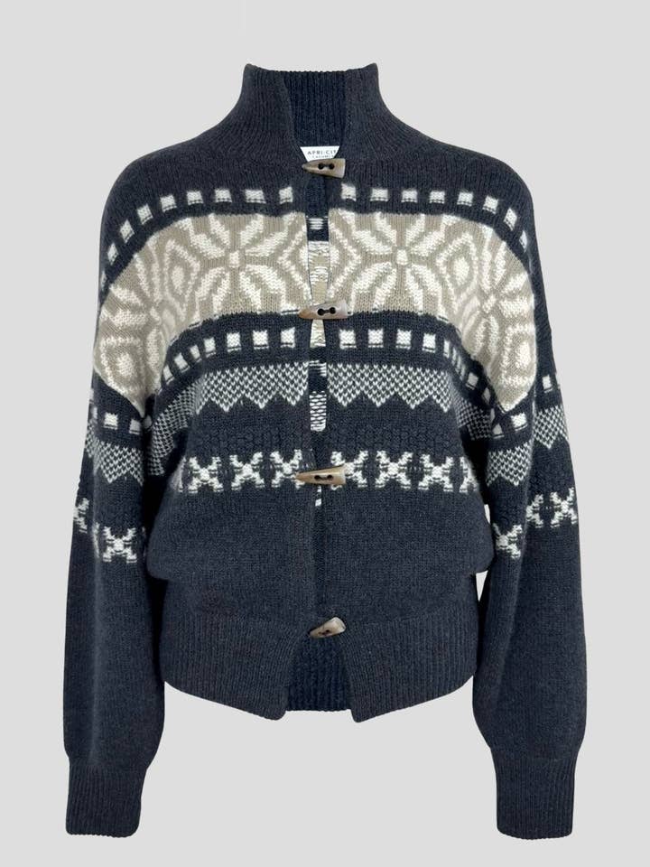 Fair Isle Cashmere Cardigan for wholesale by Apricity Cashmere