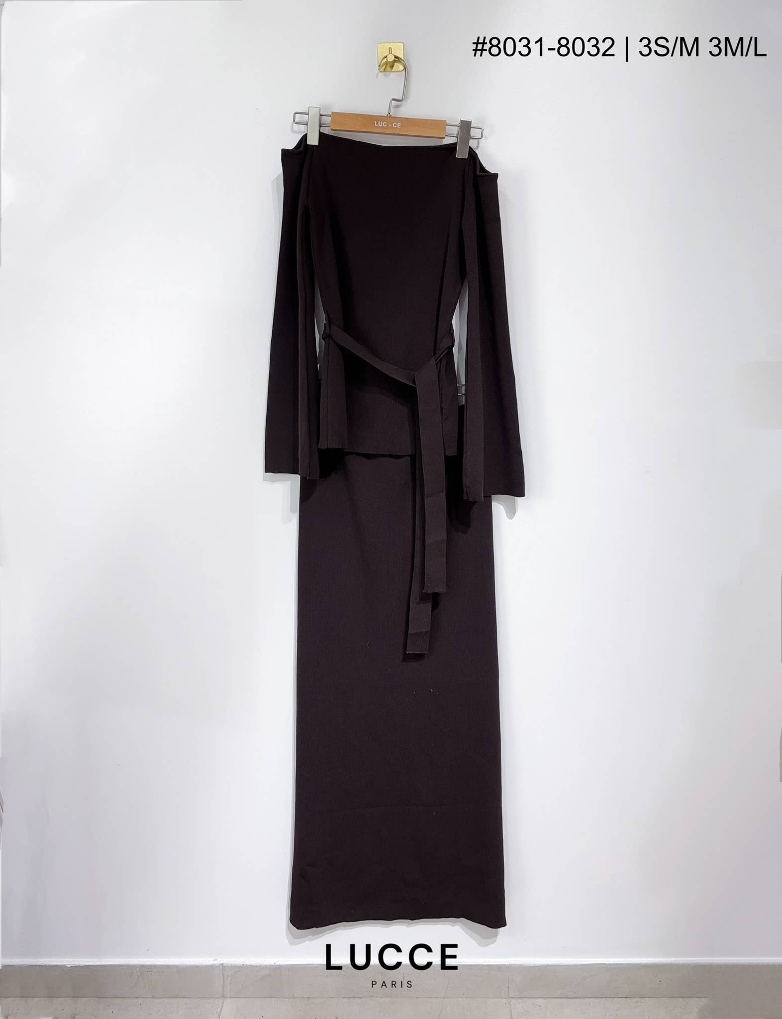 LUCCE - Wholesale Top & Skirt Set - Women's - Knit sweater and long skirt set - ENS8031-81322