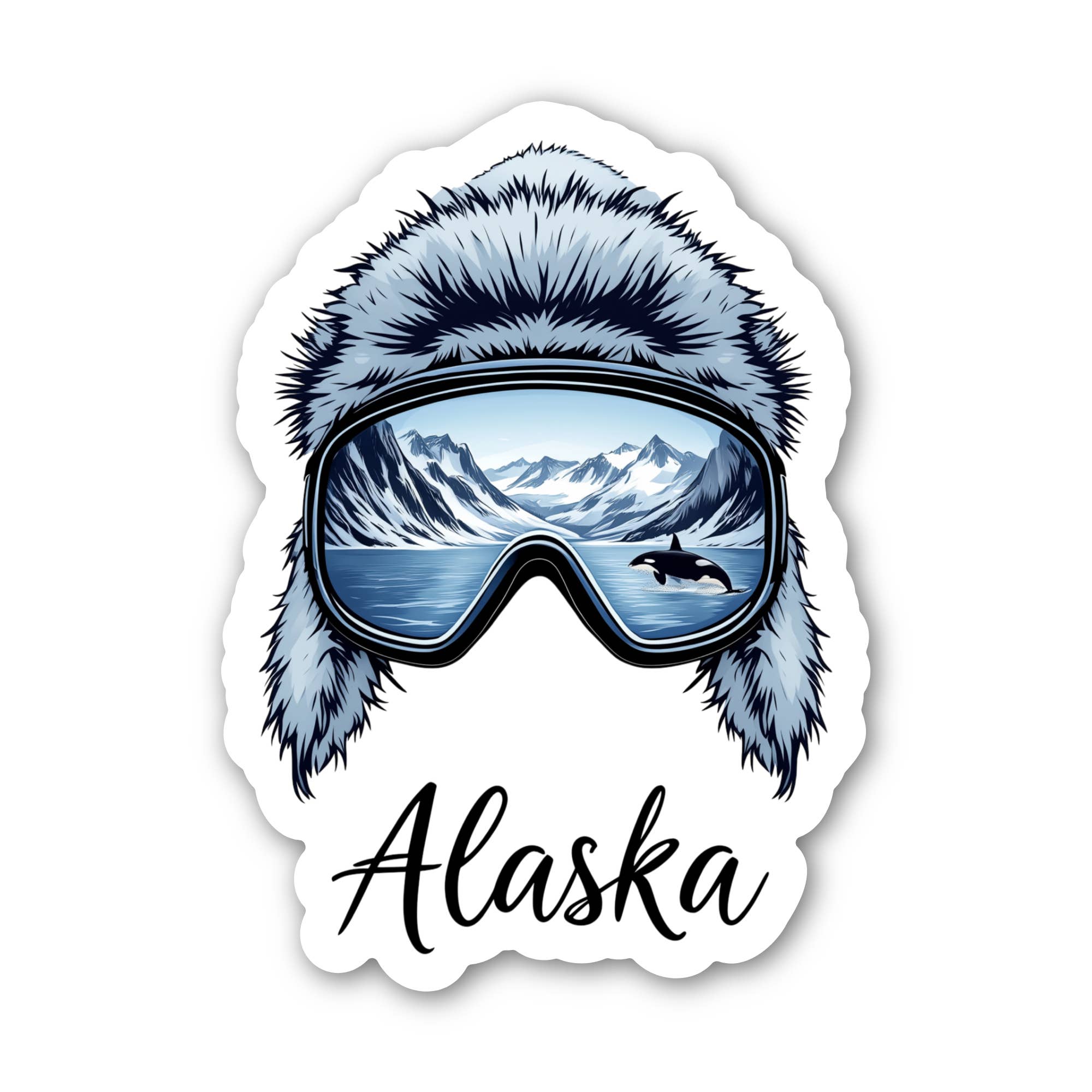 PiggyPrintStickers - Wholesale Sticker - Alaska Trapper Hat Sticker | Alaska Vinyl Sticker | Decal 0
