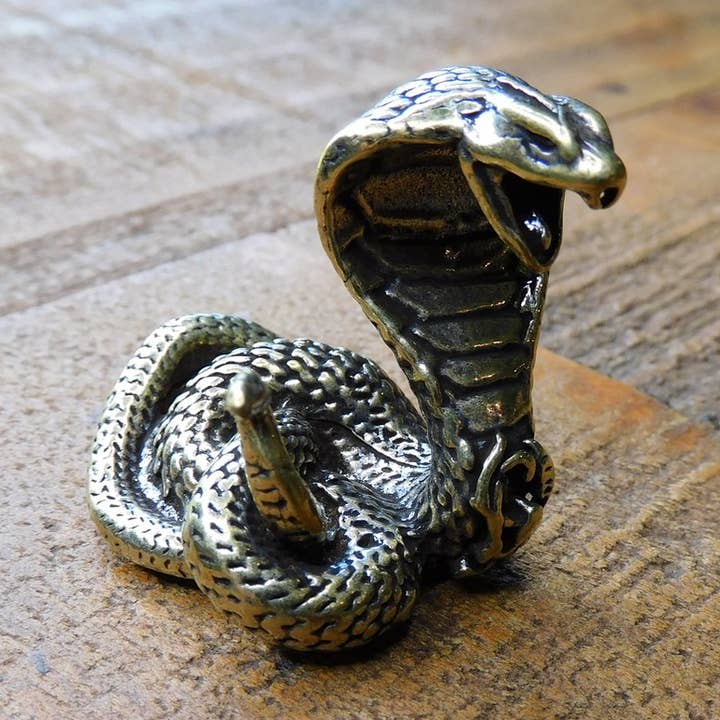 Small Brass Coiled Cobra Snake Figurine for wholesale by Superior Stones & Gifts INTL LLP