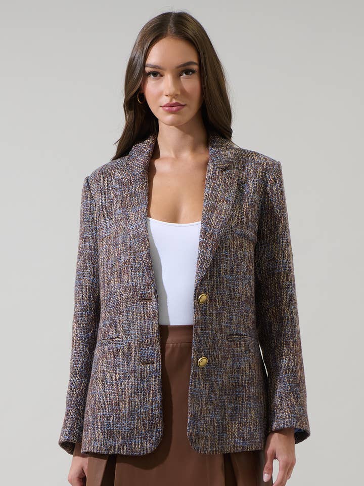 Serah Margaret Tweed Oversized Blazer voor wholesale door Sugarlips