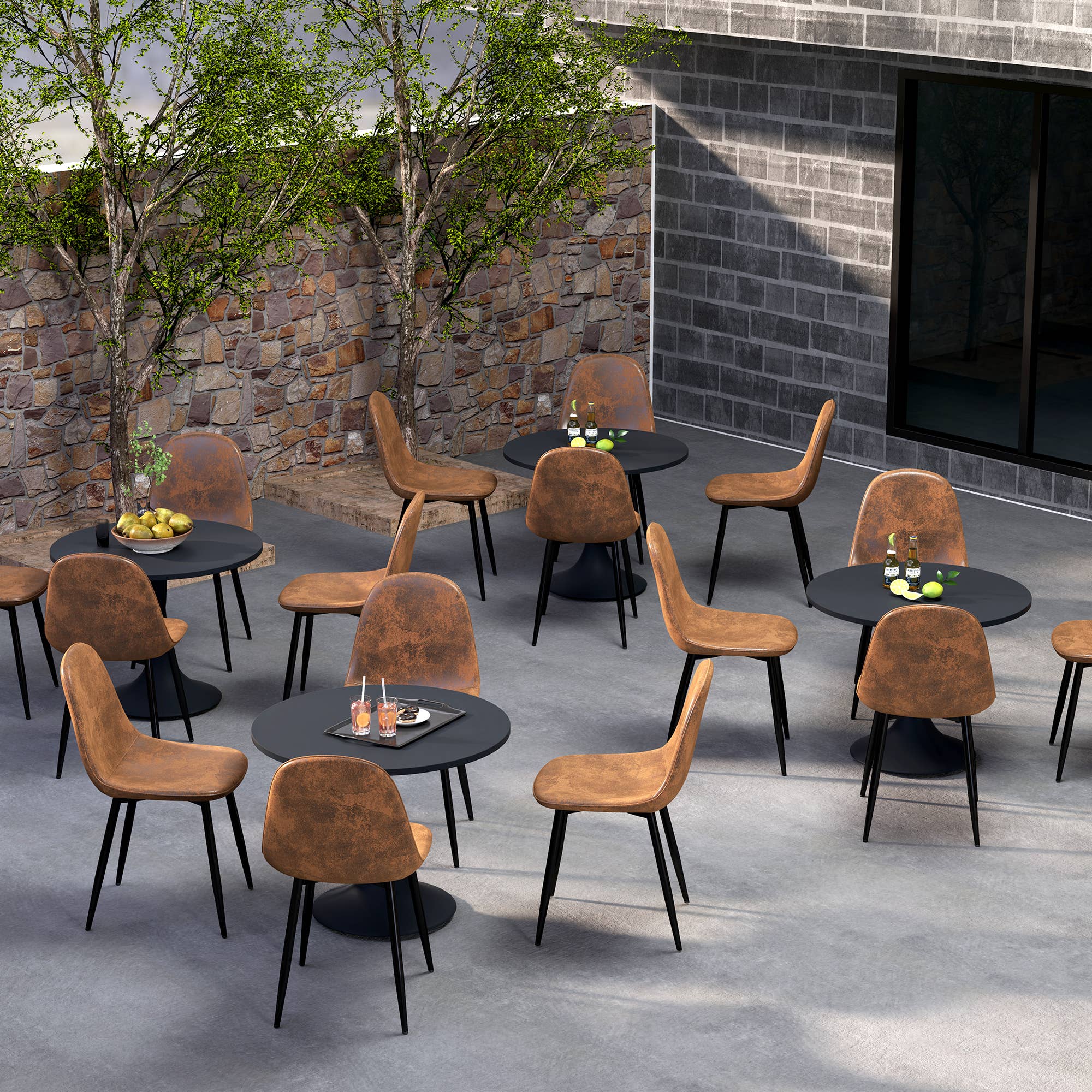 39F Inc. - Wholesale Patio Set - 5-Piece Round Dining Set-Clift Table with 4 Charlton Chairs11