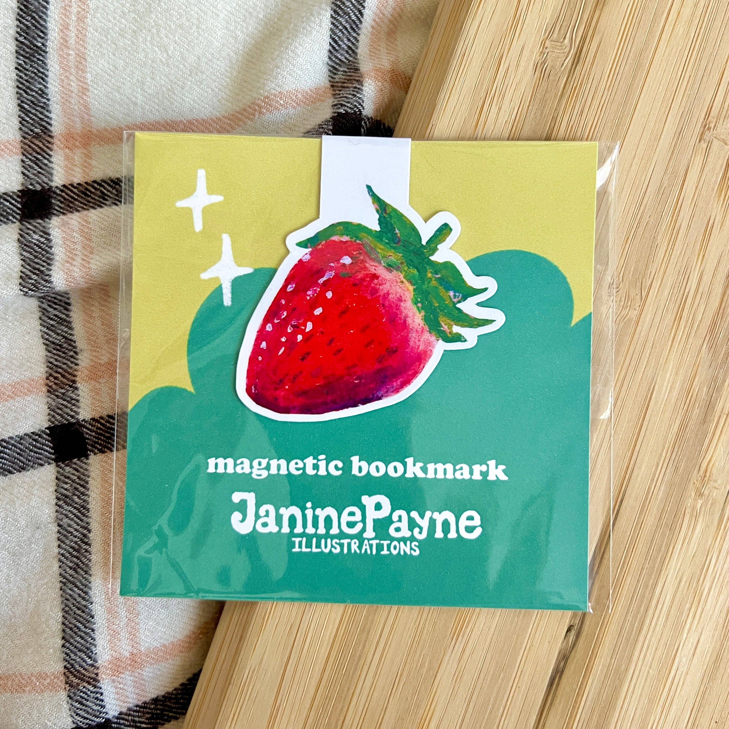 Janine Payne Illustrations - Wholesale Bladwijzer - Aardbei | Magnetische Boekenlegger1