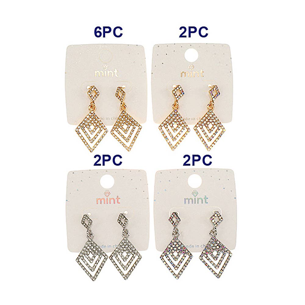 Atlas Fashion – wholesale Hängande örhängen – Rhinestone Geometrisk Örhänge1