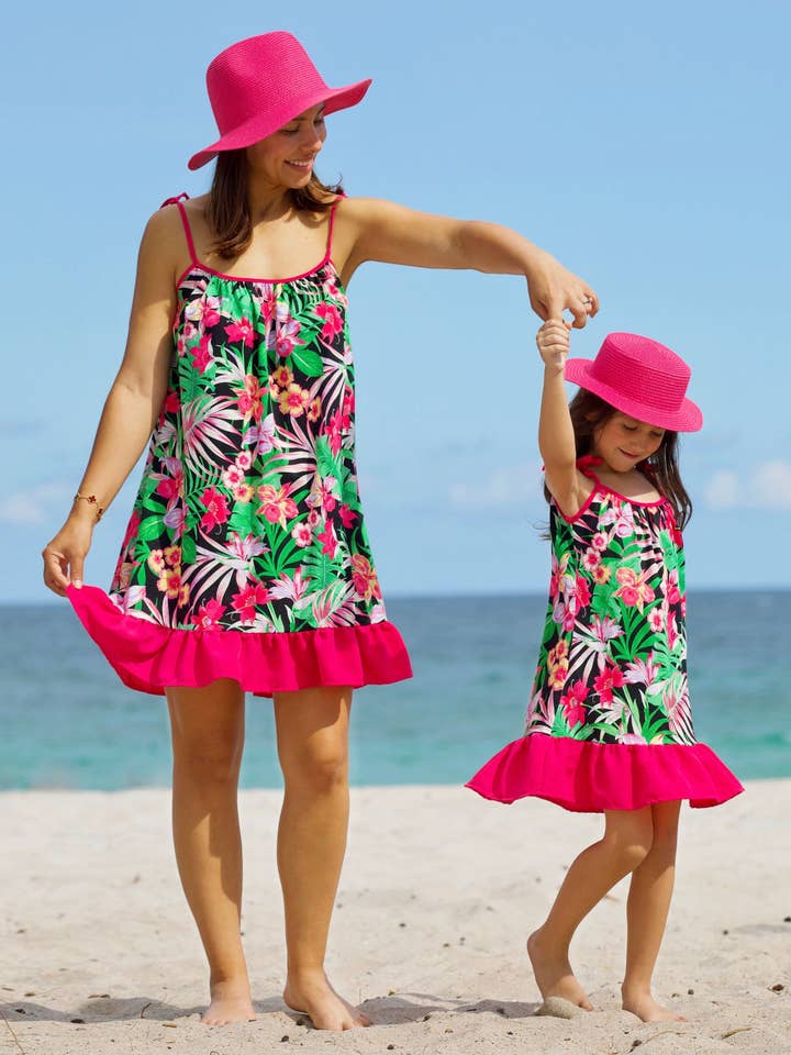 Mommy and Me Paradise Blooms Ruffle Dress for wholesale by Mia Belle Girls • Wholesale