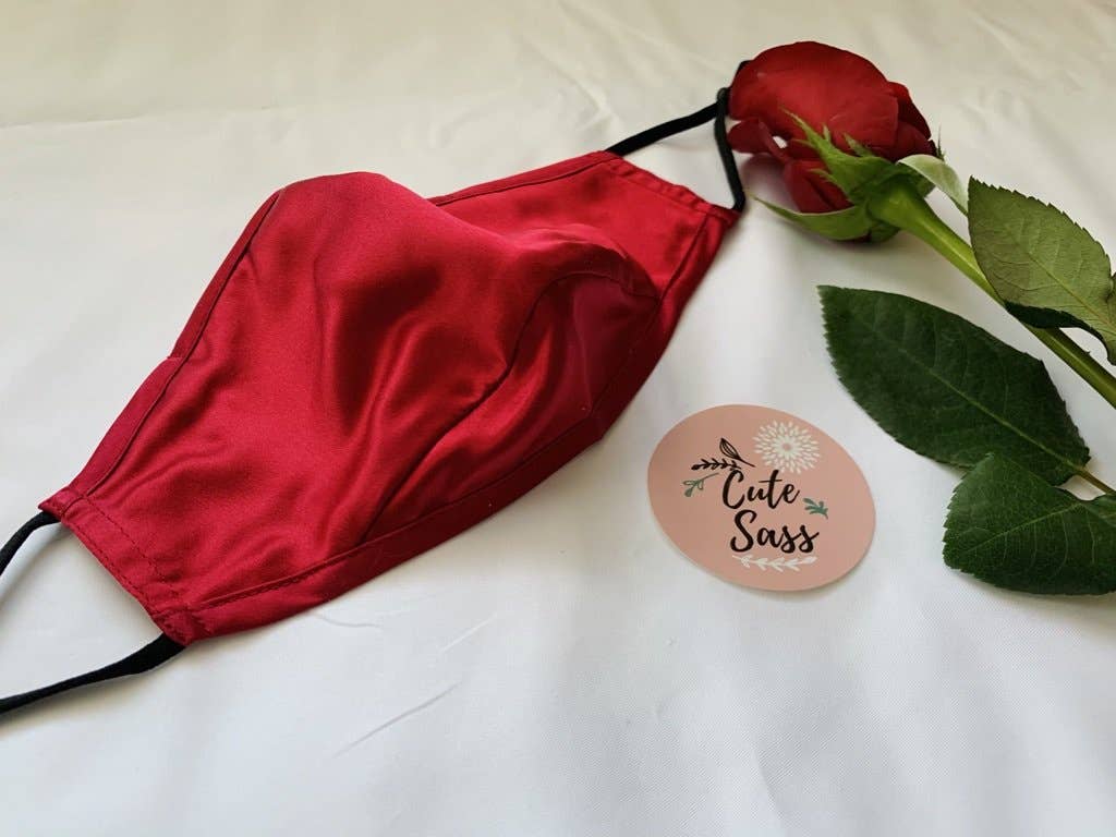 Cute Sass ™ – wholesale Protective face mask/shield – MULBERRY SILK FACE MASK WITH FILTER POCKET3