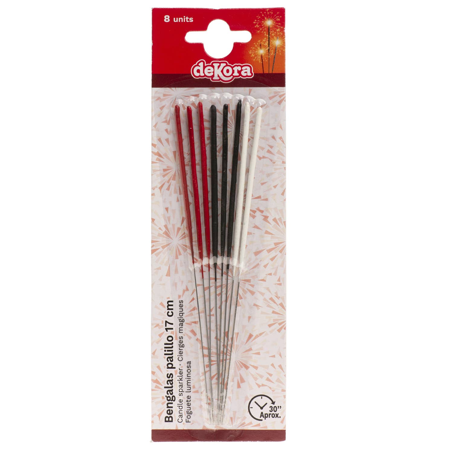 dekora - Wholesale Cake/Cupcake Topper - BLISTER 8 FLARES COLORED TOOTHPICK 17CM0
