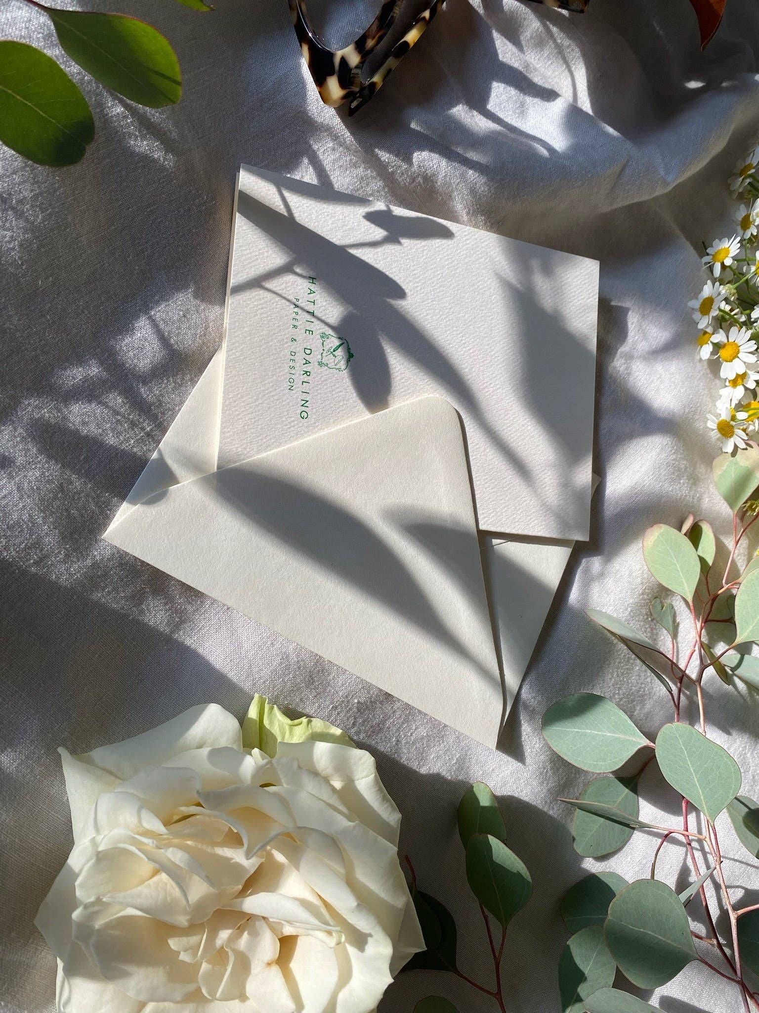 Hattie Darling - Wholesale Stationery/Notecard Set - Floral Monogram Stationery Set - 8 Folded Cards28