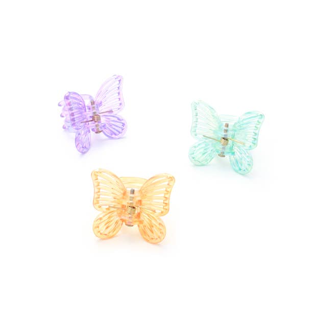 Inca UK - Wholesale Hair Clip - Kids - Card of 4 butterfly mini clamps. 2.5cm3