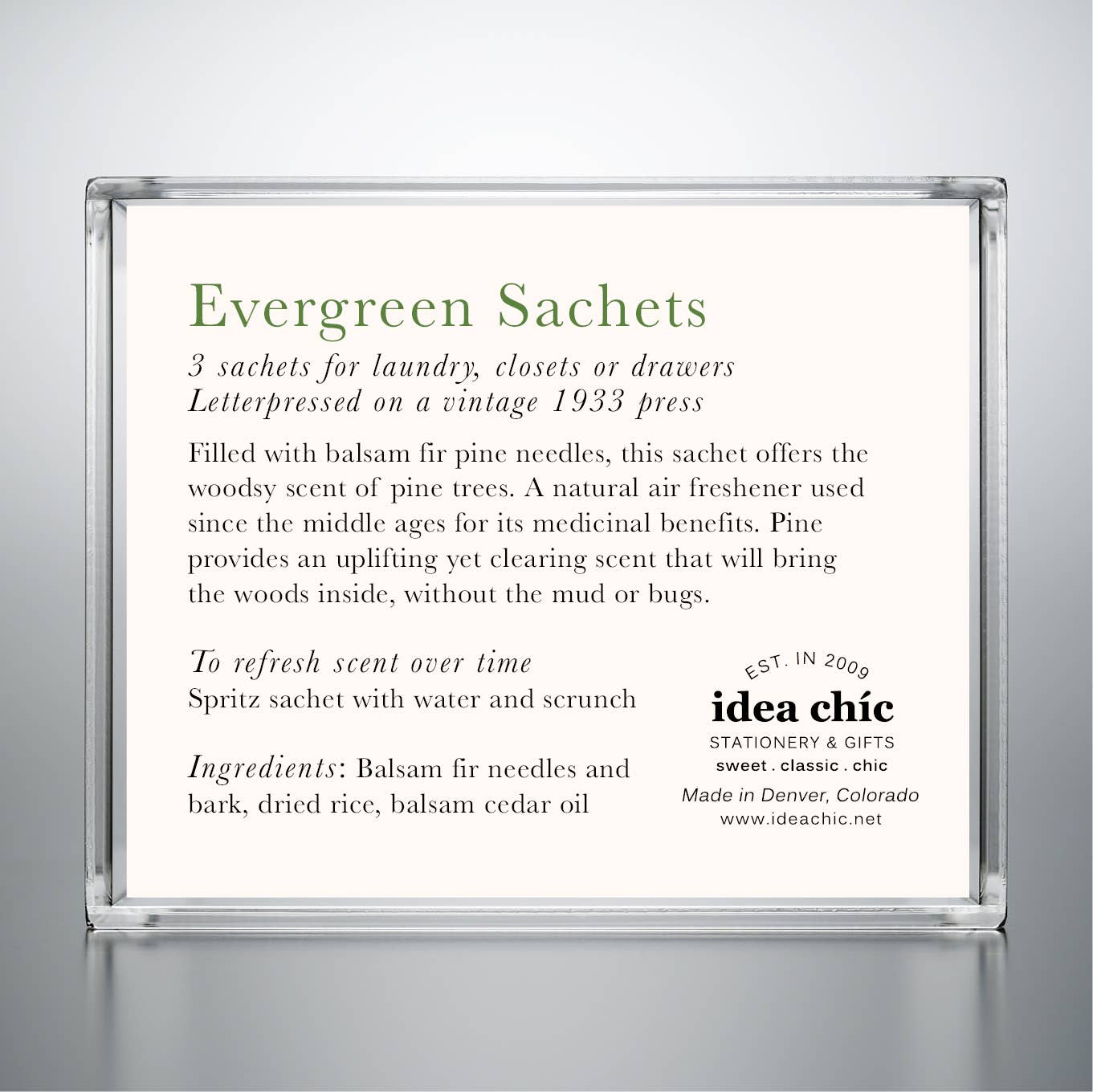 Idea Chic - Wholesale Sachet - Evergreen Pine Balsam Sachets1
