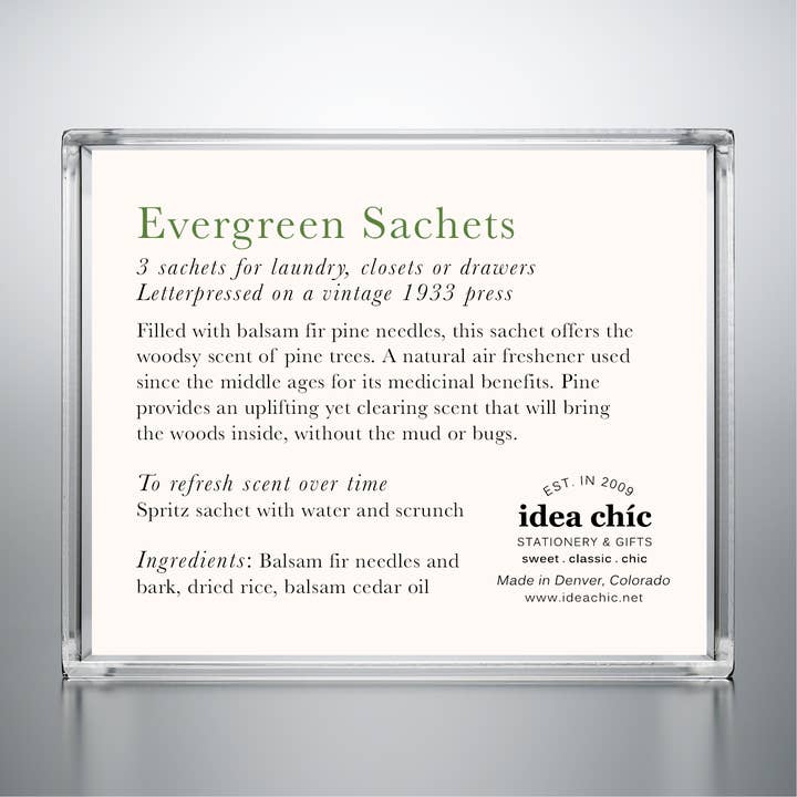 Idea Chic - Wholesale Sachet - Evergreen Pine Balsam Sachets1