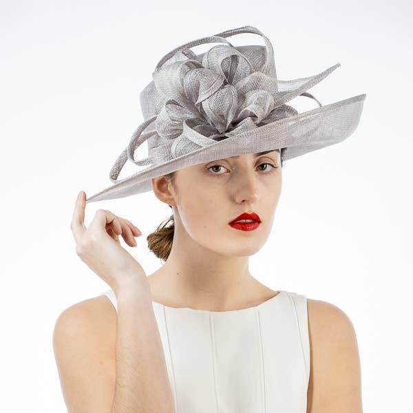 KaKyCo – wholesale Straw hat – women's – Wide Upswept Sinamay Dress Formal Hat | 1190456